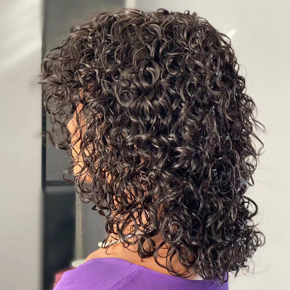 Water Wave Human Hair Wigs With Bangs by Ricaloux