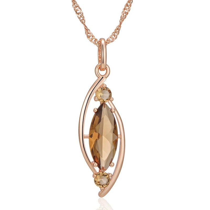 Zircon Necklace For Women Geometric Jewelry by Ricaloux