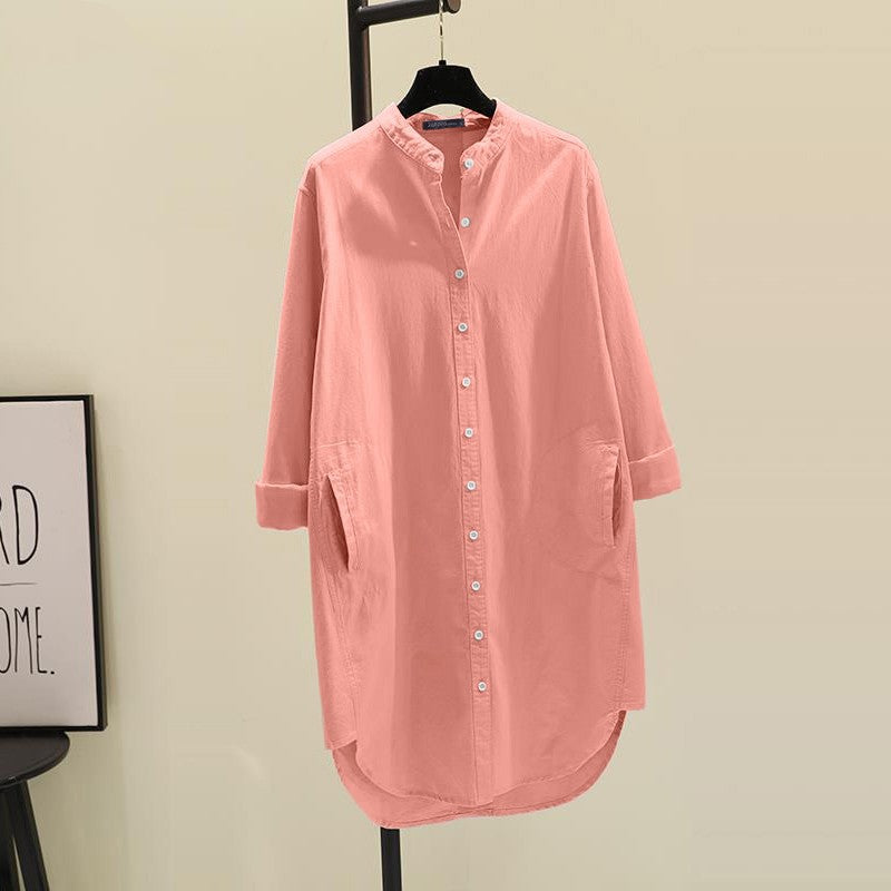 Korean-style Loose-fitting Mid-length Womens Shirt by Ricaloux