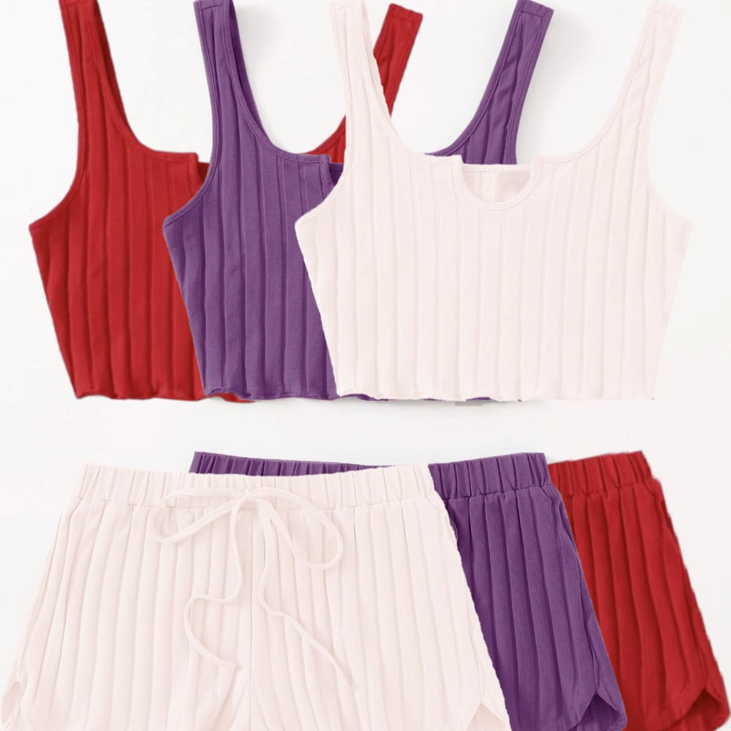 Six-piece Vest Top And Shorts Pajama Set – Premium 0 | RICALOUX