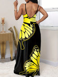 Summer New Sleeveless V-neck Pullover Butterfly Loose Sling Dress - RICALOUX
