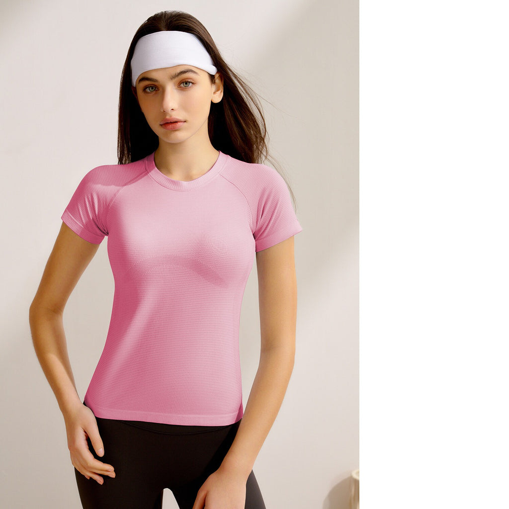 New Women's Short-Sleeve Yoga Top, Professional Pilates Training, Quick-Dry Running & Fitness Yoga Apparel by Ricaloux