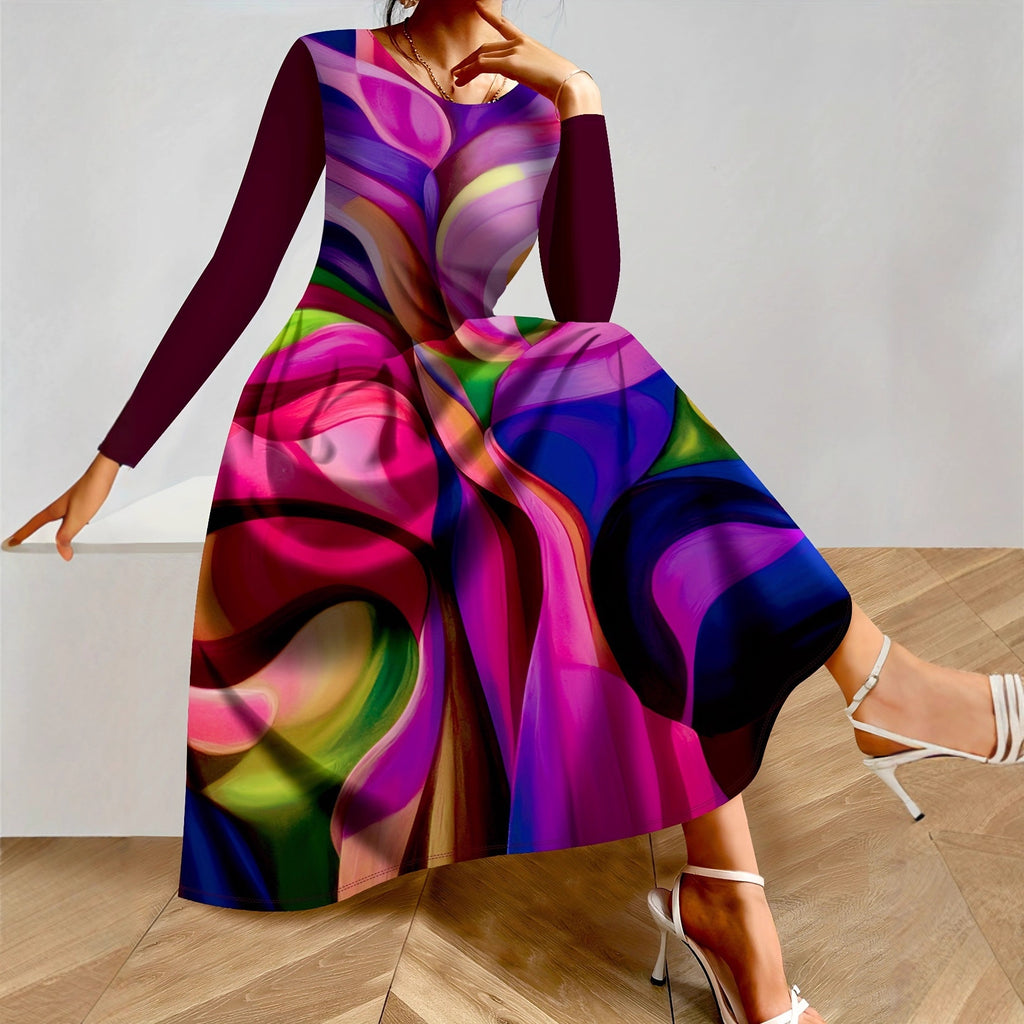 Printed Elegant Long Dress For Parties – Premium 0 | RICALOUX