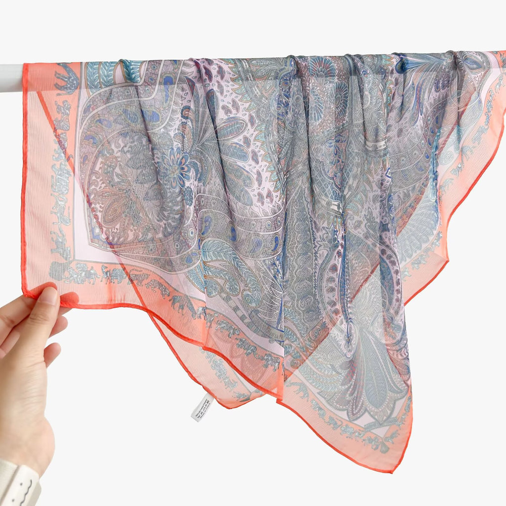 New Breathable Versatile Silk Chiffon Scarf For Women, Also Usable As A Shawl by Ricaloux