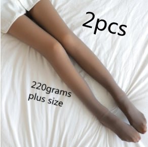 Fake Translucent Plus Size Leggings Fleece Lined Tights Fall And Winter Warm Fleece Pantyhose Women Fleece Lined Pantyhose Thermal Winter Tights - RICALOUX