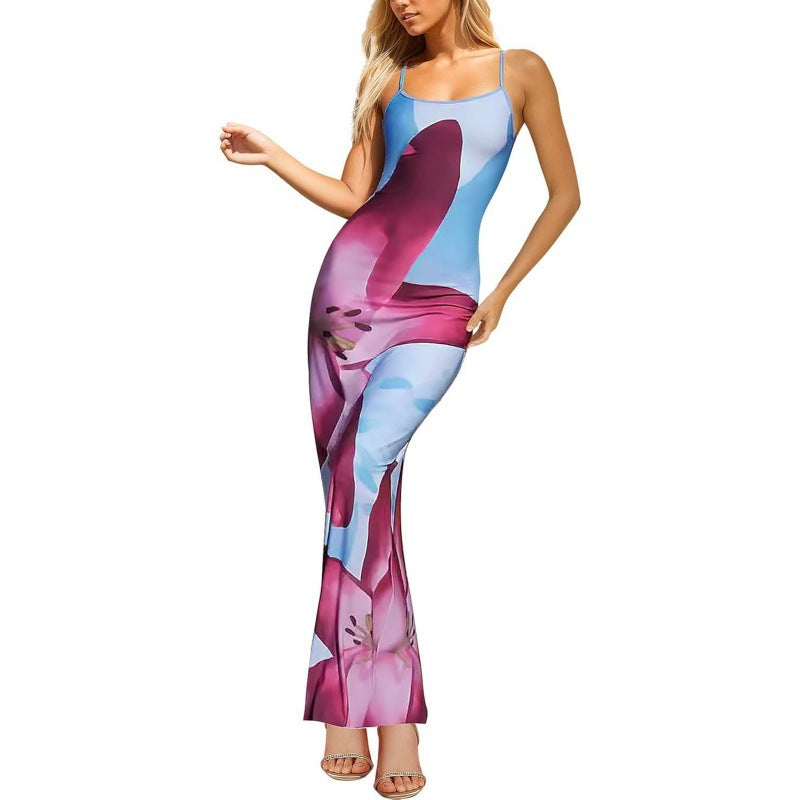 Bodycon Printed Strap Dress European And American Style by Ricaloux