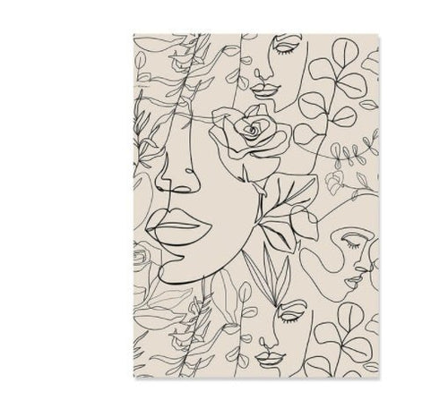 Boho Canvas Abstract Lines Home Decor - RICALOUX