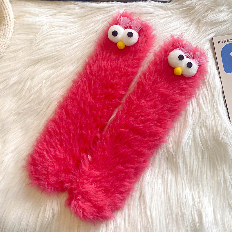 Womens Quirky Coral Fleece Mid-calf Socks – Premium 0 | RICALOUX