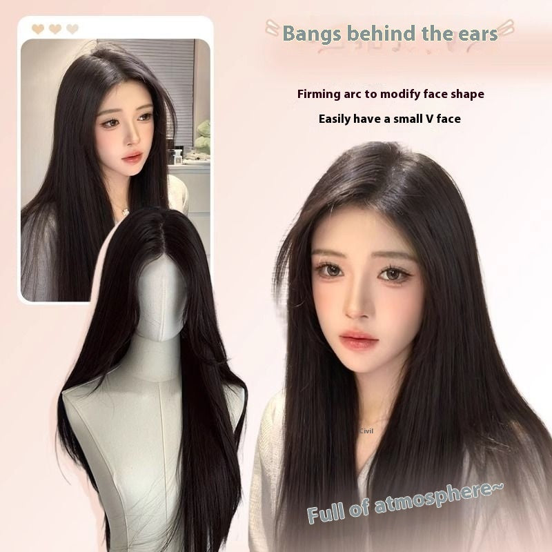 Jaulin Wig Women's Long Hair Forehead Lace Full-head Wig Mid-length Long Straight Hair Full Top Wig – Premium 0 | RICALOUX
