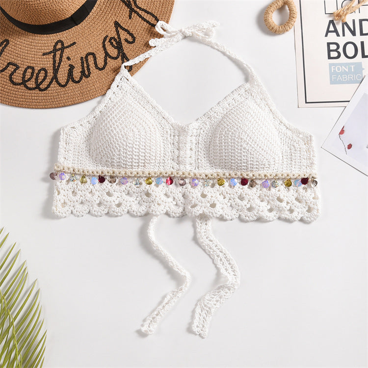 Womens Embroidered Hollow-Out Casual Swimsuit by Ricaloux