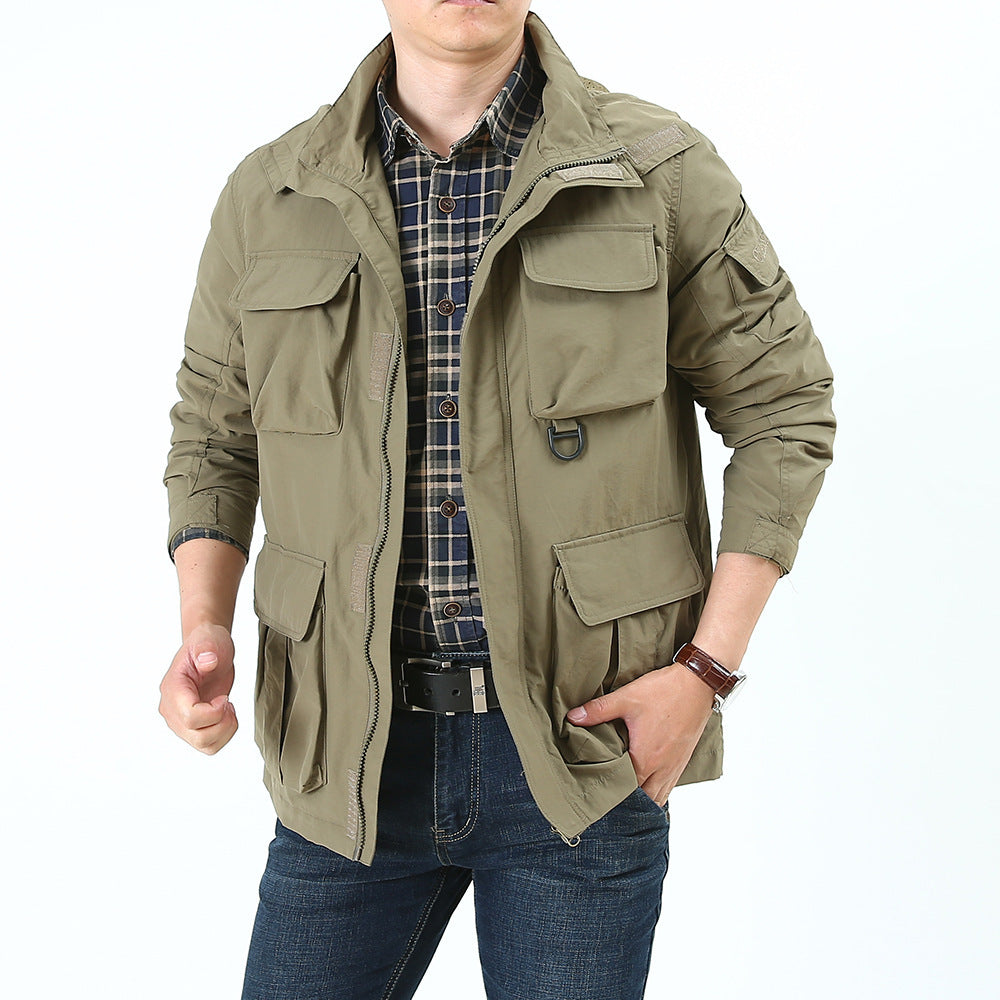 Casual Versatile Windbreaker Outdoor Hiking And Sports Hooded Loose-fit Jacket by Ricaloux