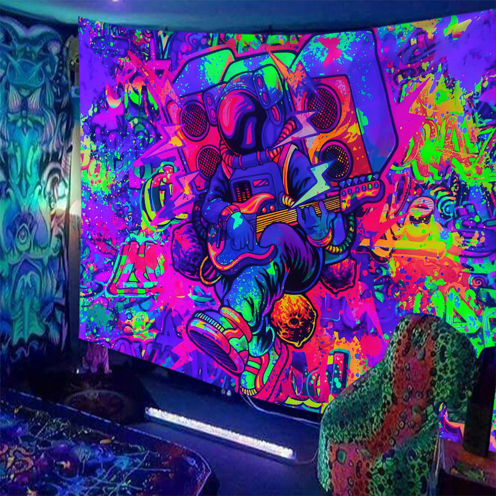 Skull Print Fluorescent Home Decor Tapestry by Ricaloux