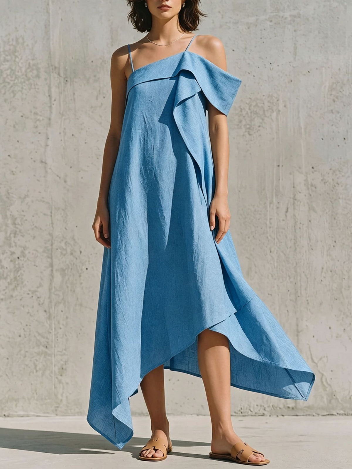 Irregular Hem Asymmetrical Off-shoulder Dress by Ricaloux