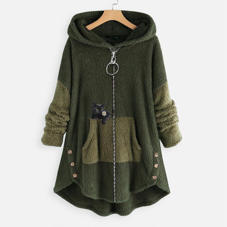 Versatile Zip-up Thermal Mid-length Coat For Women by Ricaloux