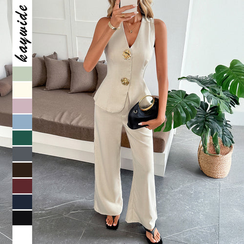 Elegant And Chic Womens Waistcoat And Trousers Set by Ricaloux
