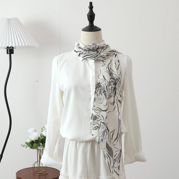 Vintage High-end Long Ribbon Silk Scarf Waist Accessory Fashionable Stripes – Premium 0 | RICALOUX