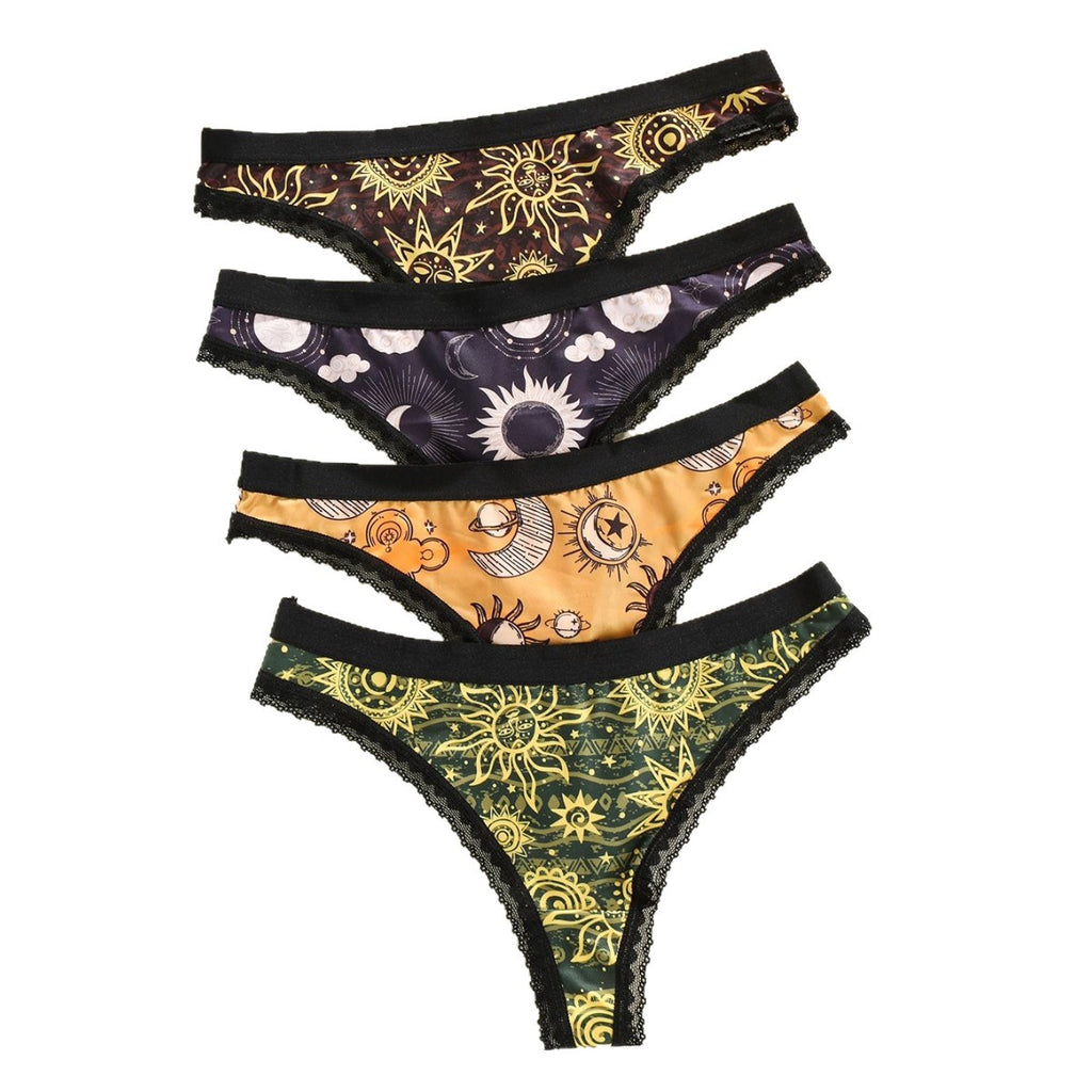 Plus-size Lace-trimmed Low-rise Seamless Floral-print Womens Panties – Premium 0 | RICALOUX