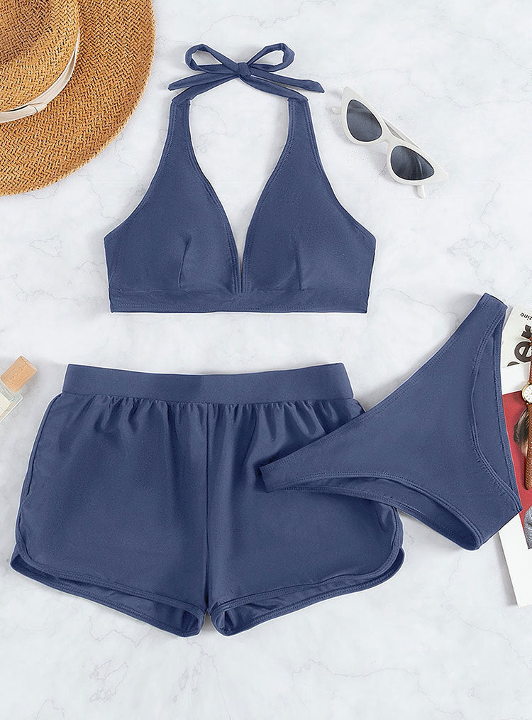 Three-piece Sexy Halter-style Two-piece Swimsuit by Ricaloux