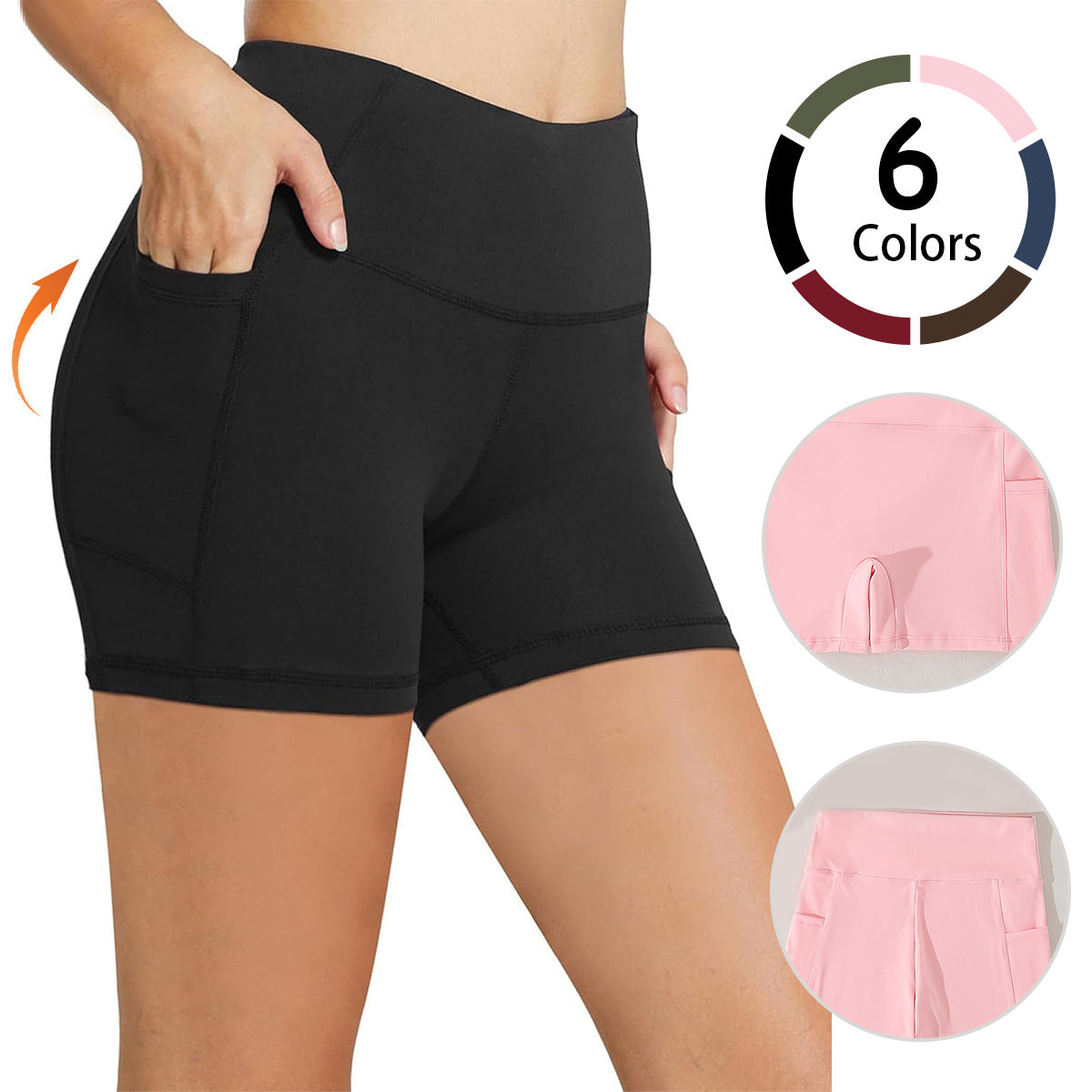 Womens Quick-Drying Yoga Outfit With Pockets Outdoor Running And Fitness Shorts by Ricaloux