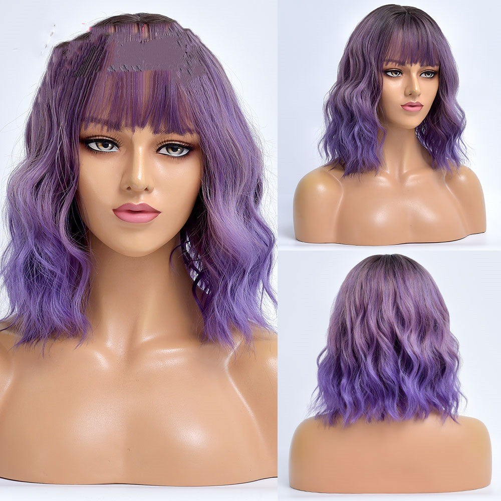 Women's Curly Hair Gradient Color Wig by Ricaloux