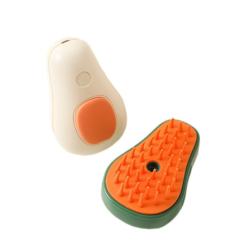 Steamy Cat Brush Cat Dog Grooming Comb Electric Self Cleaning Steam Cat Brush For Massage Avocado Shape Pet Spray Cat Grooming by Ricaloux