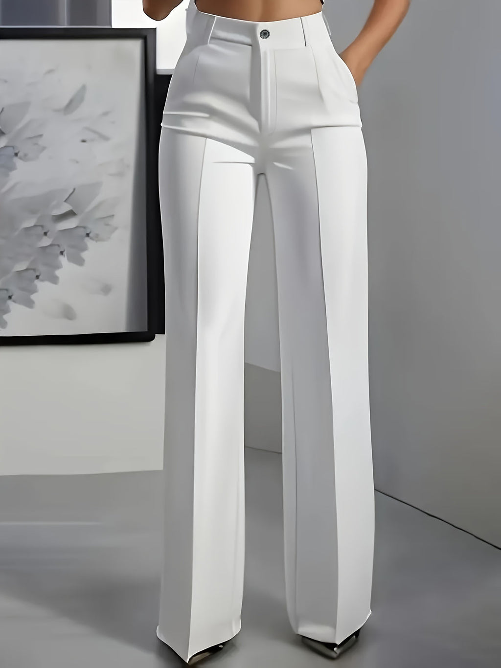 High-waisted Draping Straight-leg Minimalist Suit Trousers – Premium 0 | RICALOUX