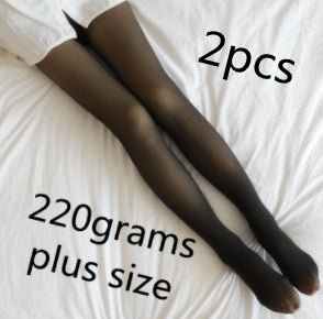 Fake Translucent Plus Size Leggings Fleece Lined Tights Fall And Winter Warm Fleece Pantyhose Women Fleece Lined Pantyhose Thermal Winter Tights - RICALOUX