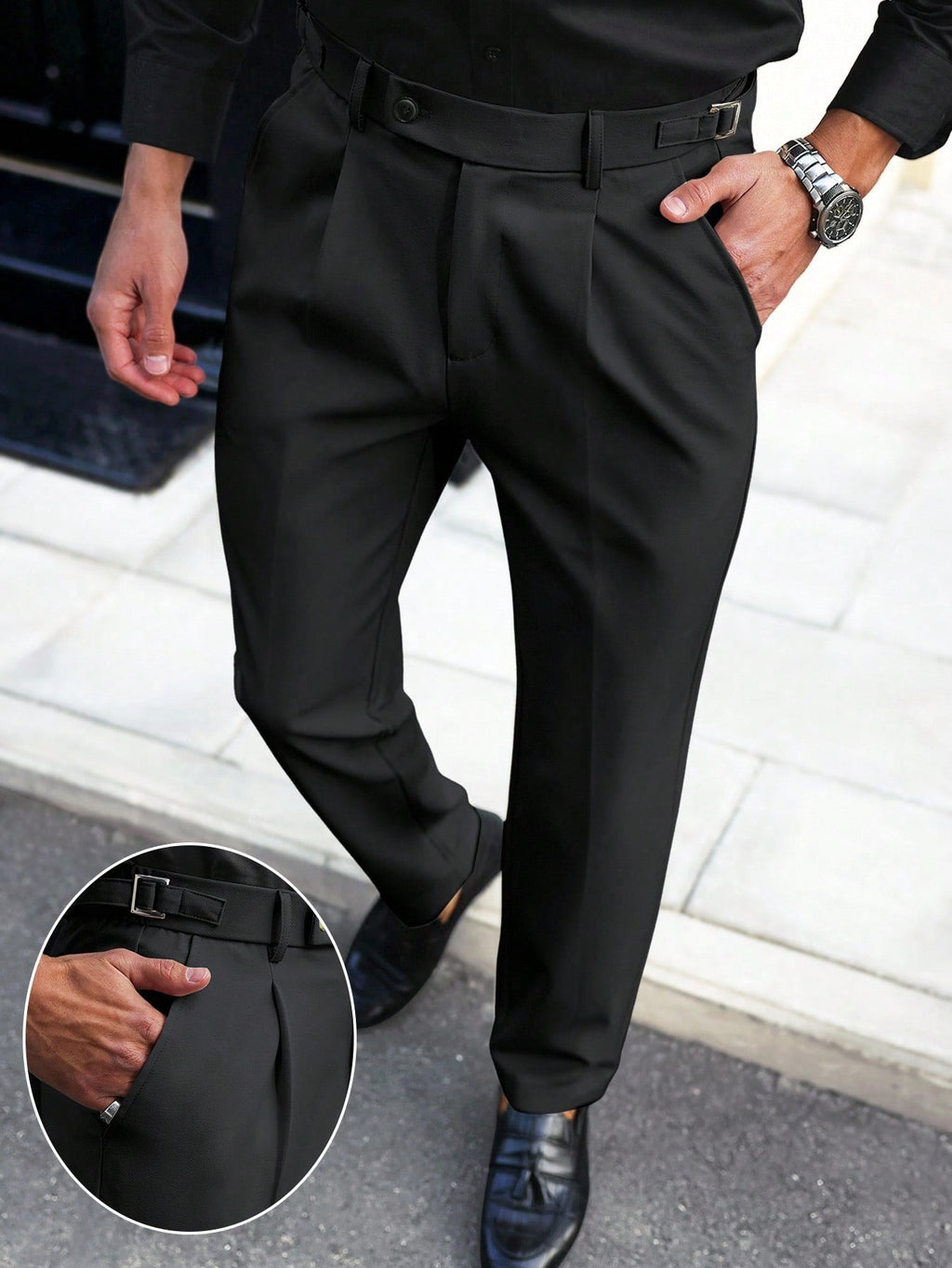 Mens American-style Straight-leg Business-casual Trousers by Ricaloux