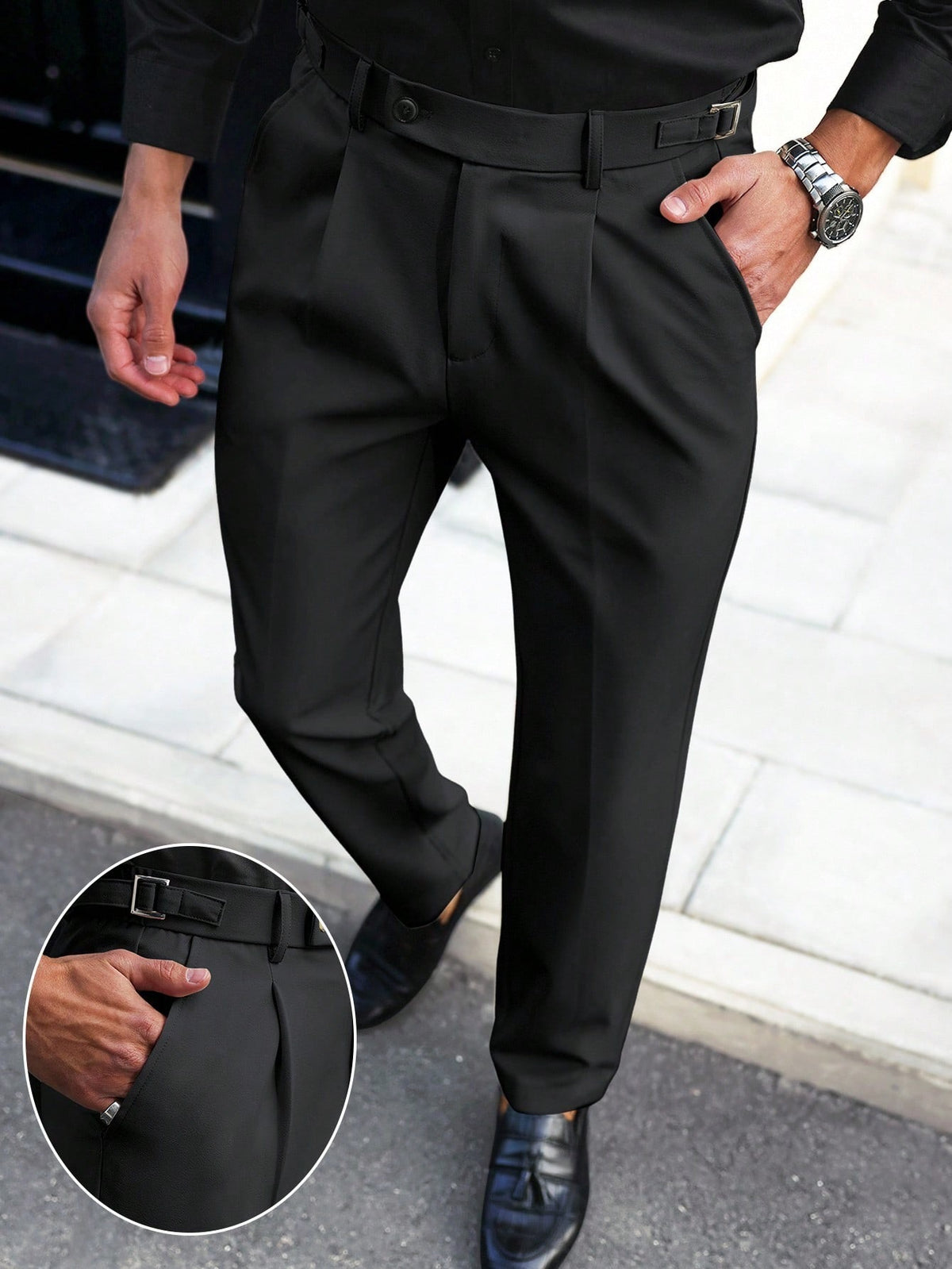 Mens American-style Straight-leg Business-casual Trousers by Ricaloux