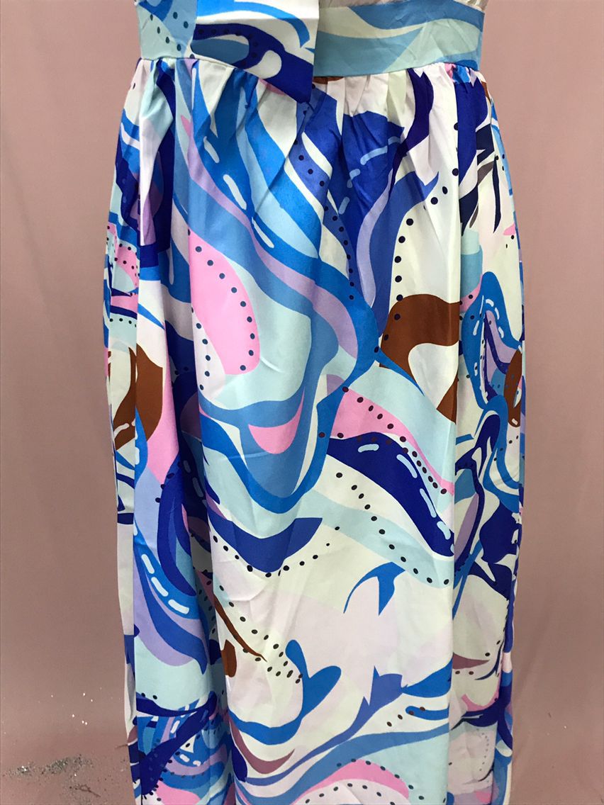 Women's French Dress Chiffon Strap Type Blue - RICALOUX