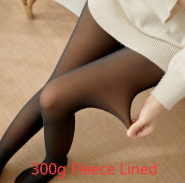 Fleece-lined Thickened Sheer Tights Leggings Transparent One-piece Pantyhose Superb Fleshcolor Pantynose - RICALOUX