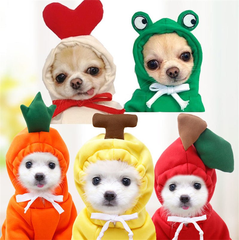 Cute Fruit Dog Clothes For Small Dogs Hoodies Winter Warm Fleece Pet Clothing Puppy Cat Costume Coat For French Chihuahua Outfit - RICALOUX