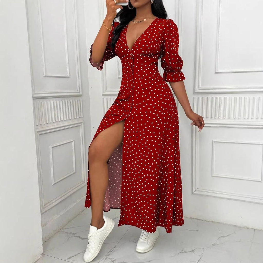 Polka-dot Elegant Casual Dress For Women – Premium 0 | RICALOUX
