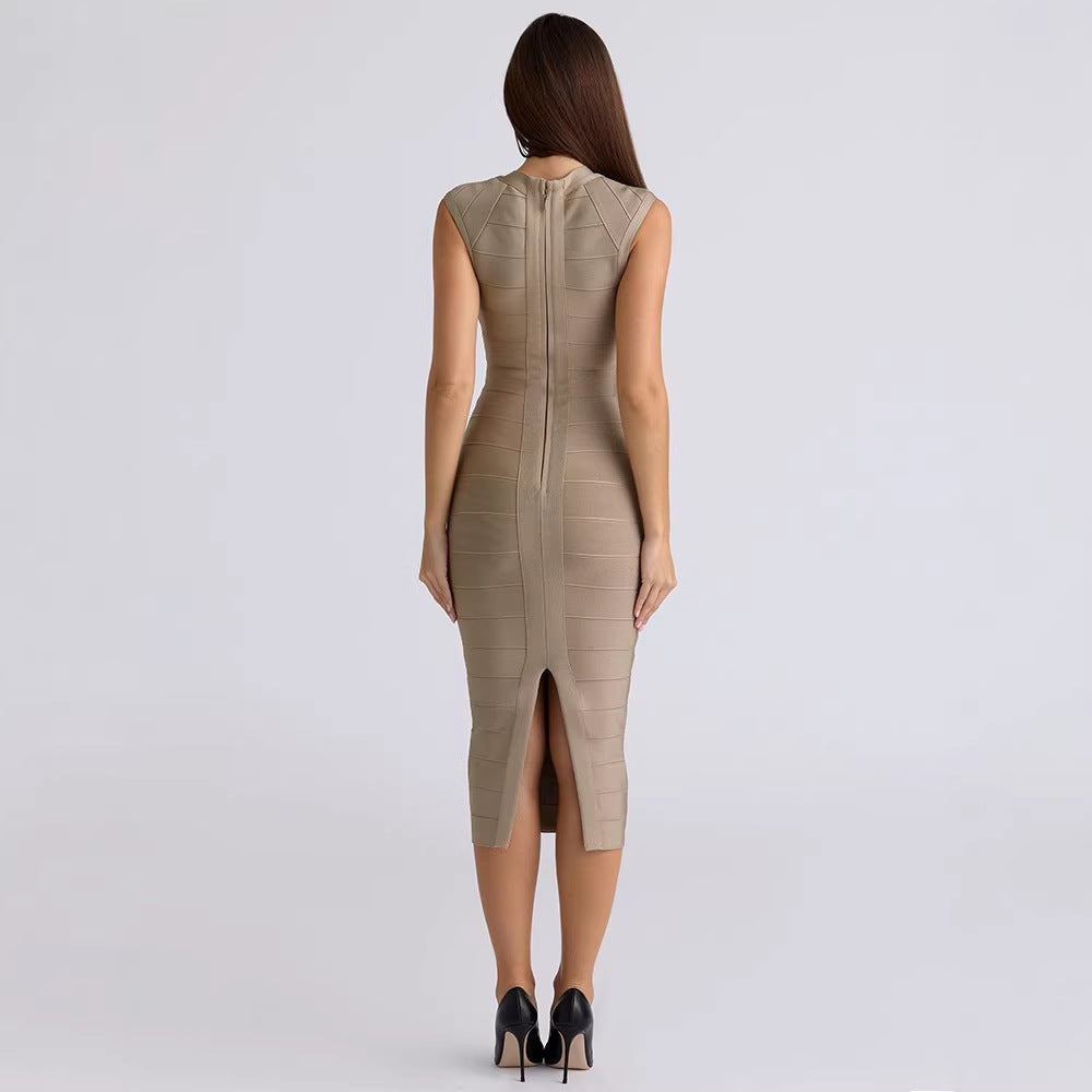 Elegant Split Elastic Band Womens Dress – Premium 0 | RICALOUX