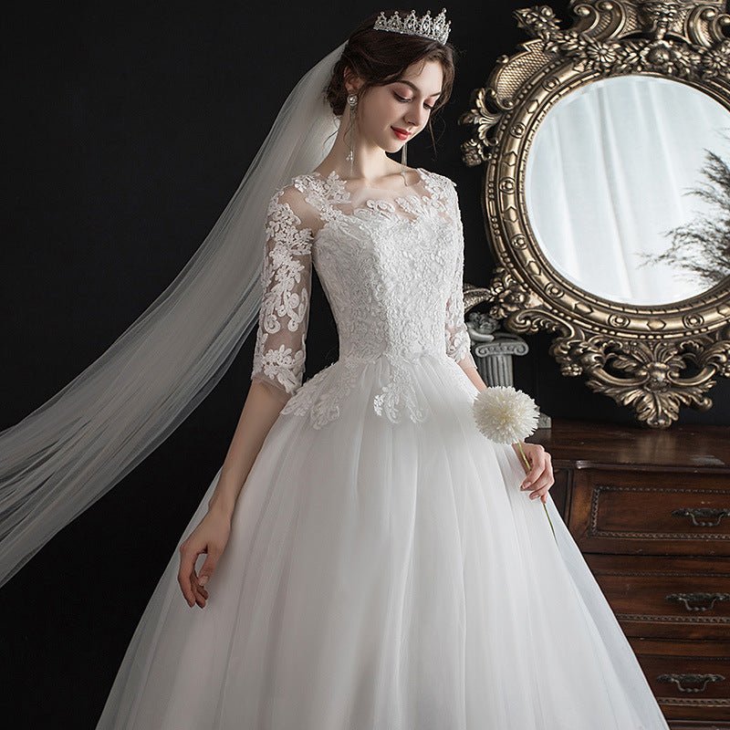 One-shoulder Dream Slim Sleeve Lace Bride - RICALOUX