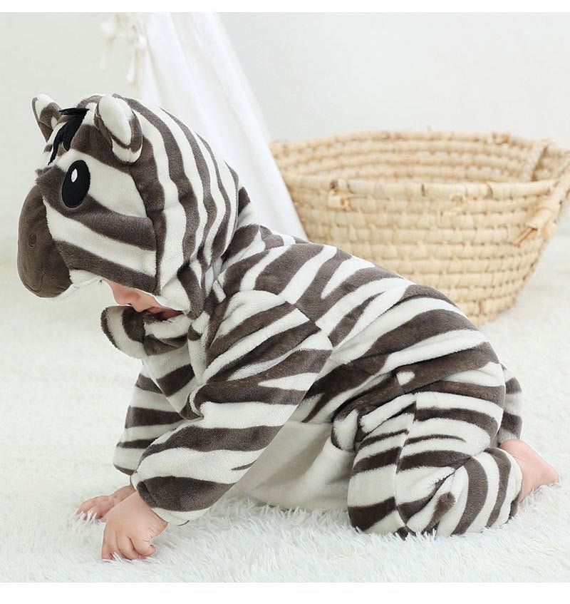 Clothes For Babies Autumn 3-year-old Baby Animal Jumpsuit Flannel Romper European And American Children's Wear - RICALOUX