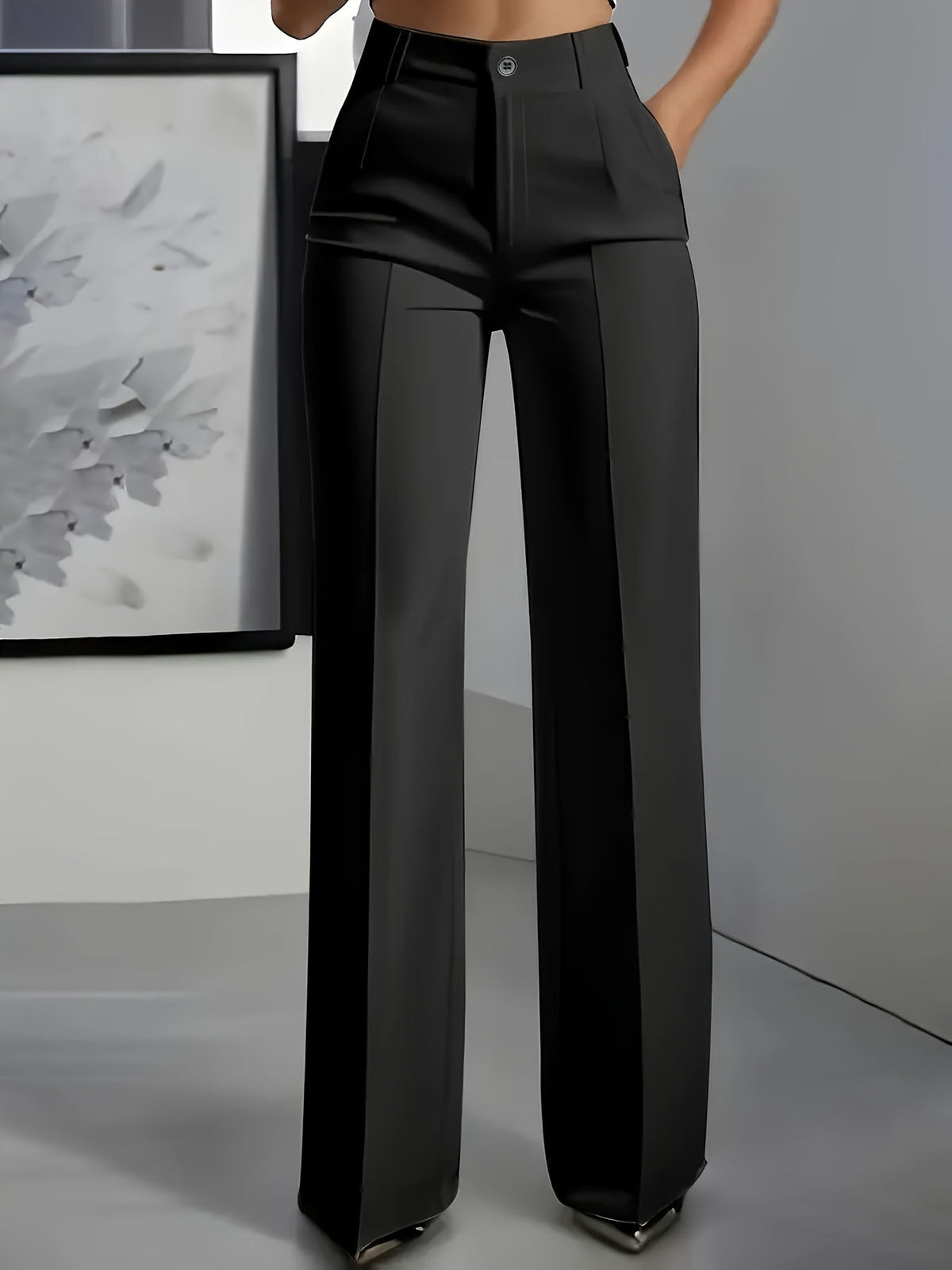 High-waisted Draping Straight-leg Minimalist Suit Trousers – Premium 0 | RICALOUX