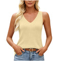 Summer V-neck Knitted Camisole Vest For Women, Solid Color Slim Fit Sleeveless Base Shirt, Versatile Inner Top – Premium 4 | RICALOUX