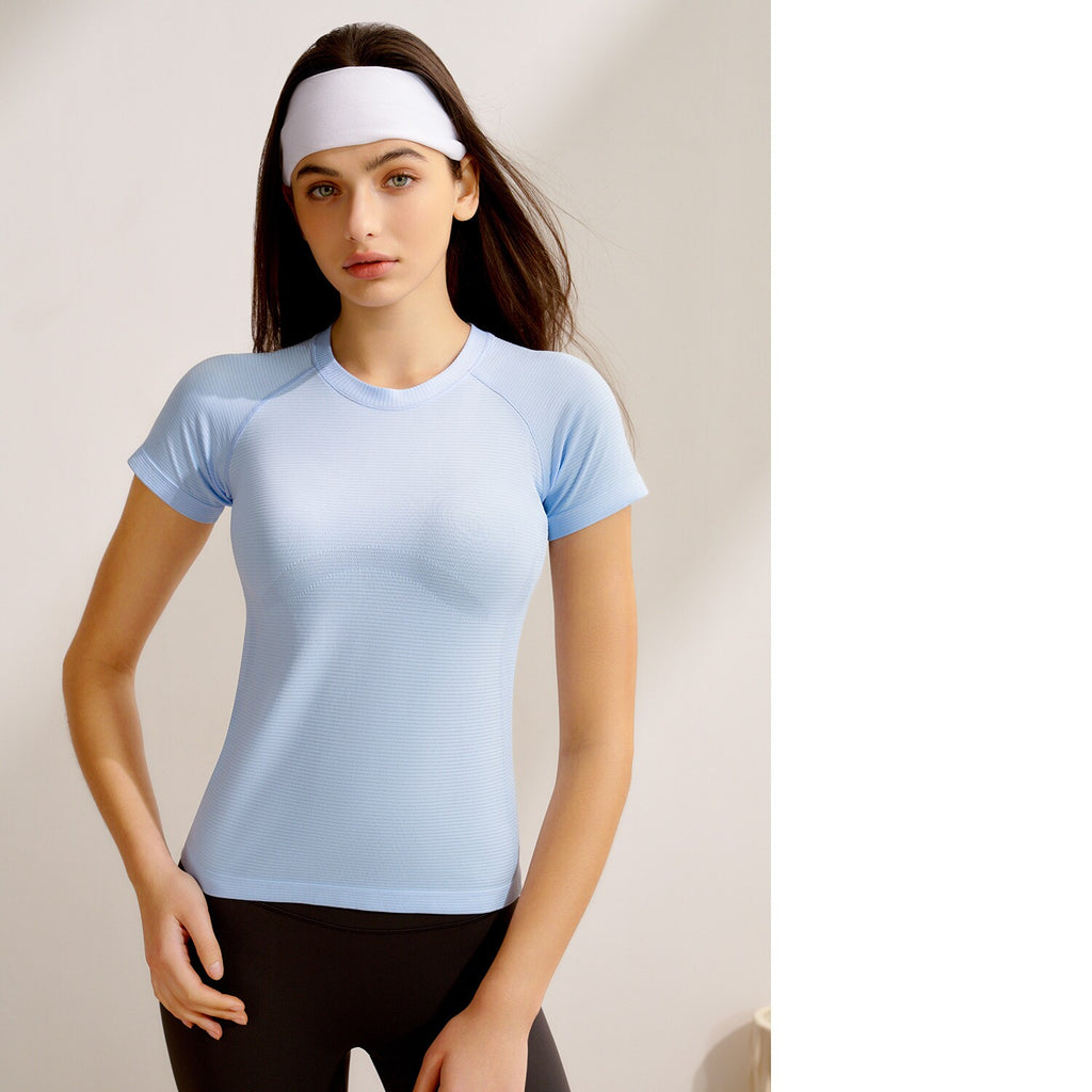 New Women's Short-Sleeve Yoga Top, Professional Pilates Training, Quick-Dry Running & Fitness Yoga Apparel by Ricaloux