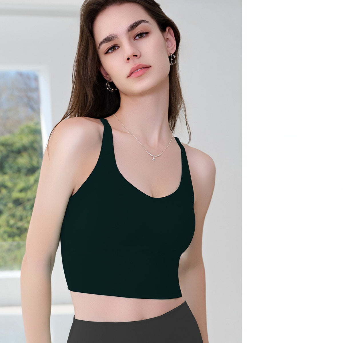 New Women's Sports Cami Tank Top For Outer Wear, Built-in Fixed Padding, Shockproof For Workouts, Crisscross Back Yoga Bra by Ricaloux