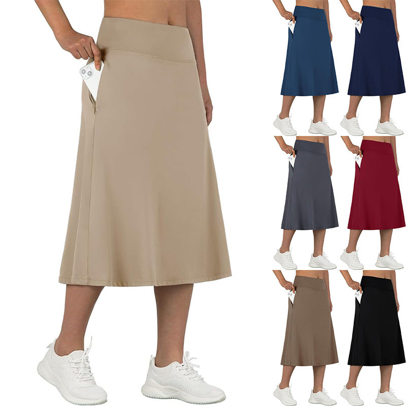 Womens Yoga Sports All-Match Long Skirt by Ricaloux