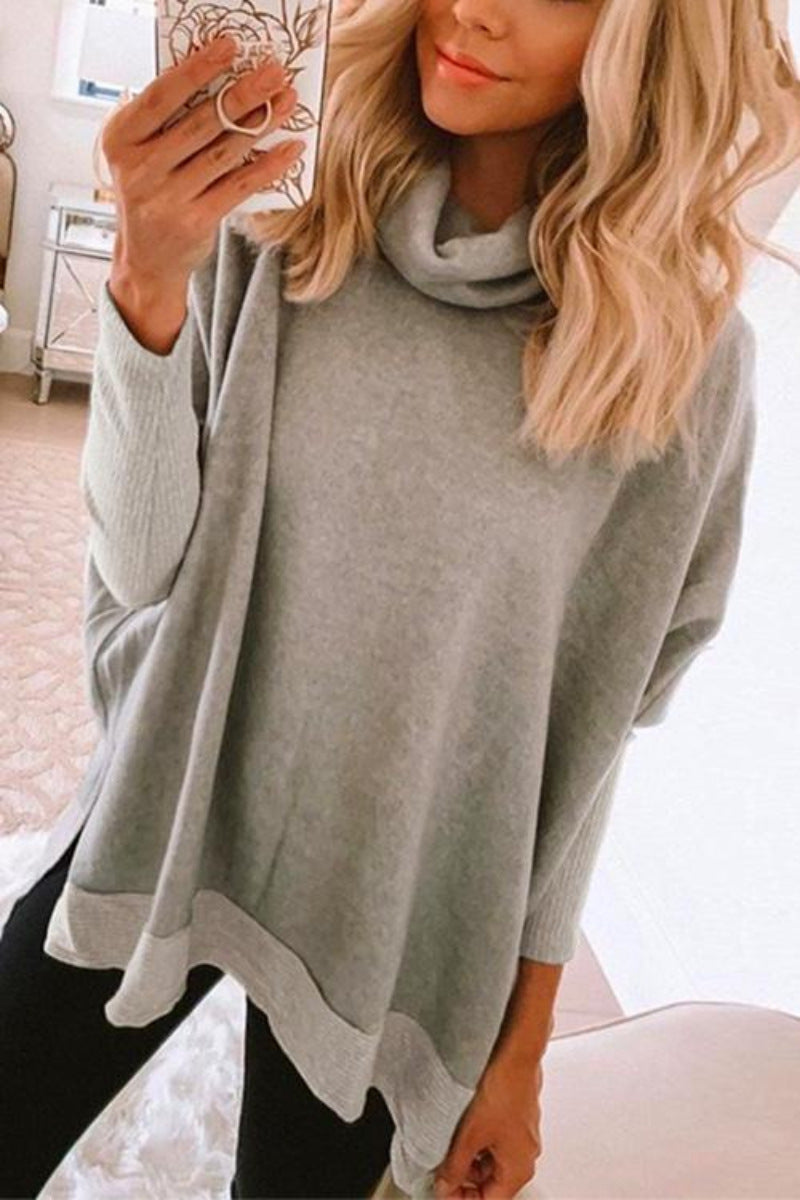 Women's High Neck Knitted Sweater Loose Sweatshirt by Ricaloux