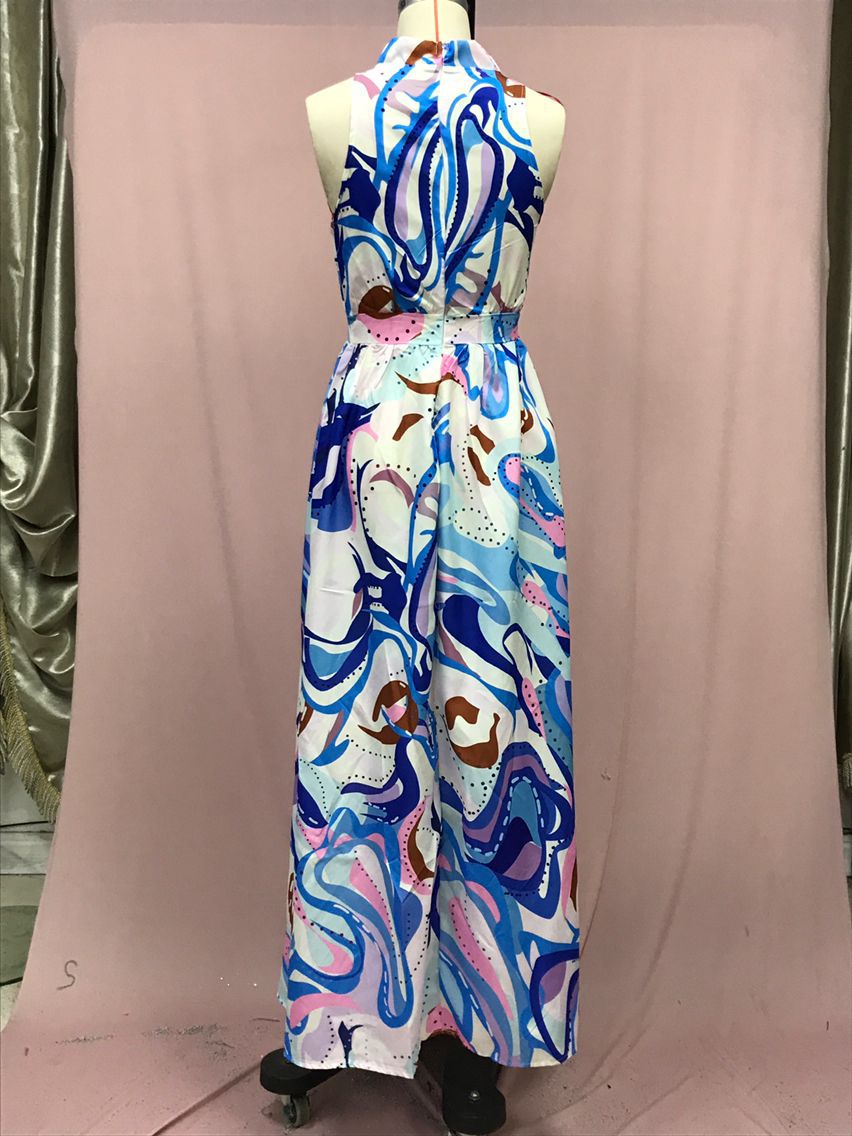 Women's French Dress Chiffon Strap Type Blue - RICALOUX