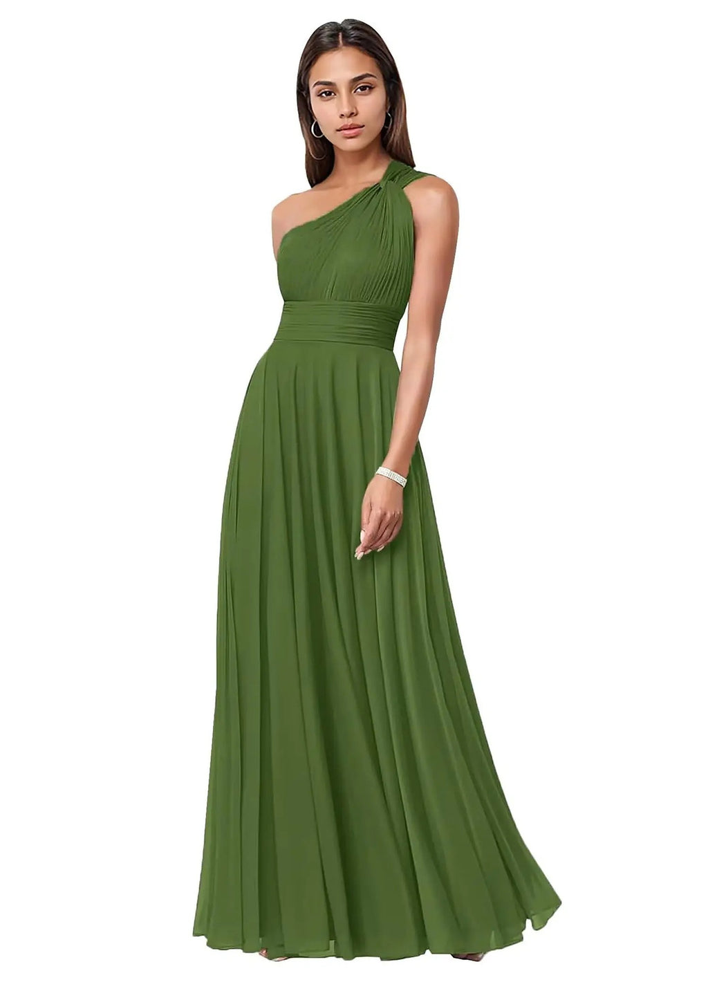 Womens Wedding One-Shoulder Chiffon Dress – Premium 0 | RICALOUX