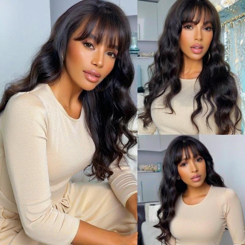 Wig Female Long Curly Hair Big Wave Air Bangs Simulation Whole Head Cover – Premium 0 | RICALOUX