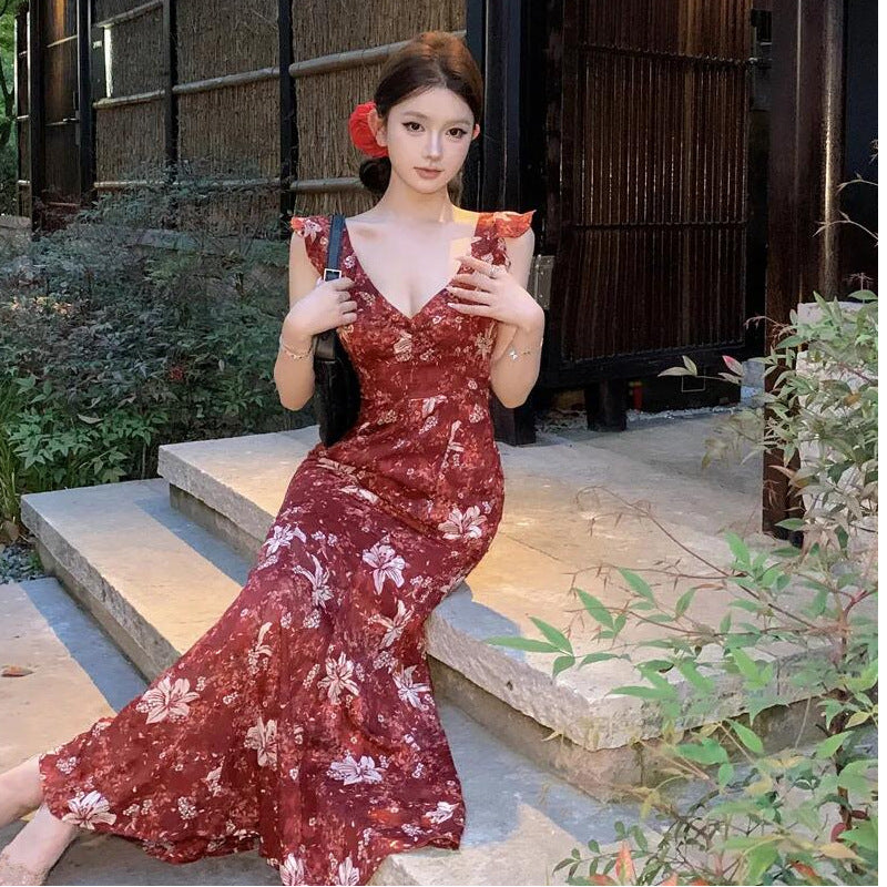 Summers New Slimming Flounce Maxi Dress by Ricaloux