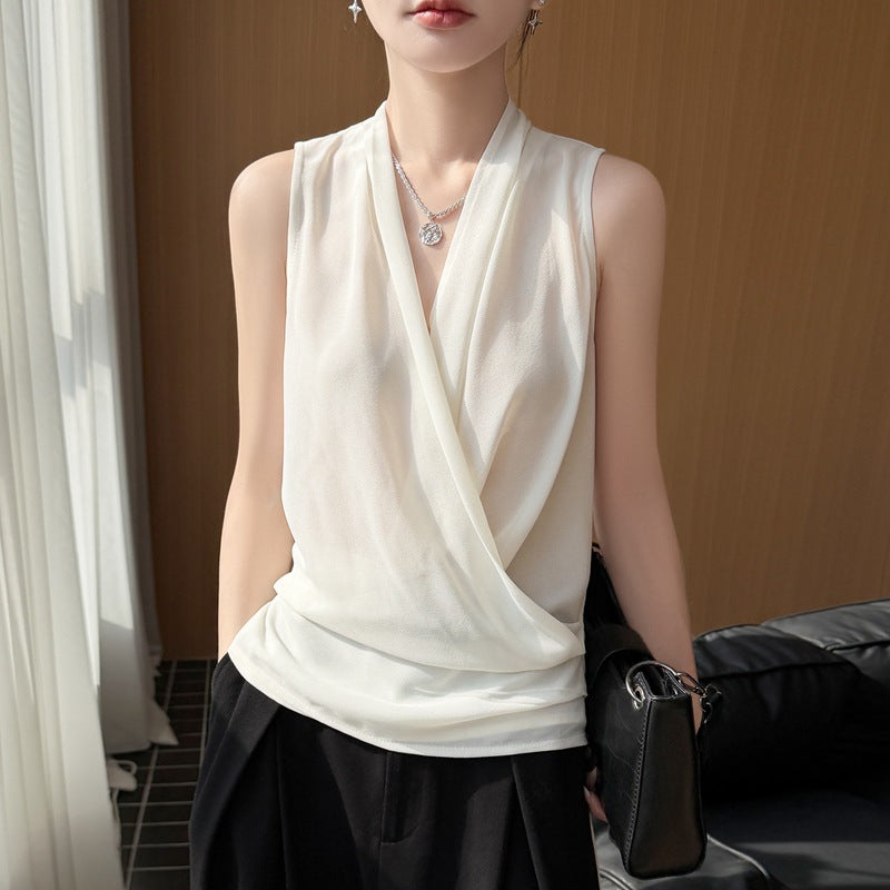 Versatile Figure-flattering Pleated Top With A Cinched Waist by Ricaloux