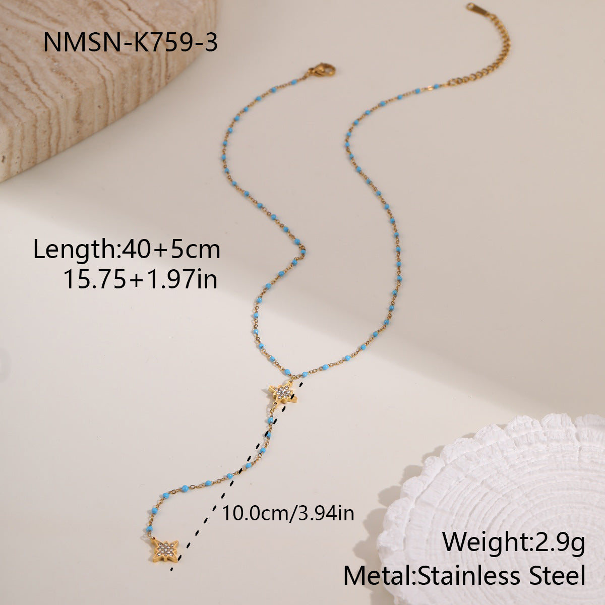 Stainless Steel Jewelry Tassel Necklace For Women by Ricaloux