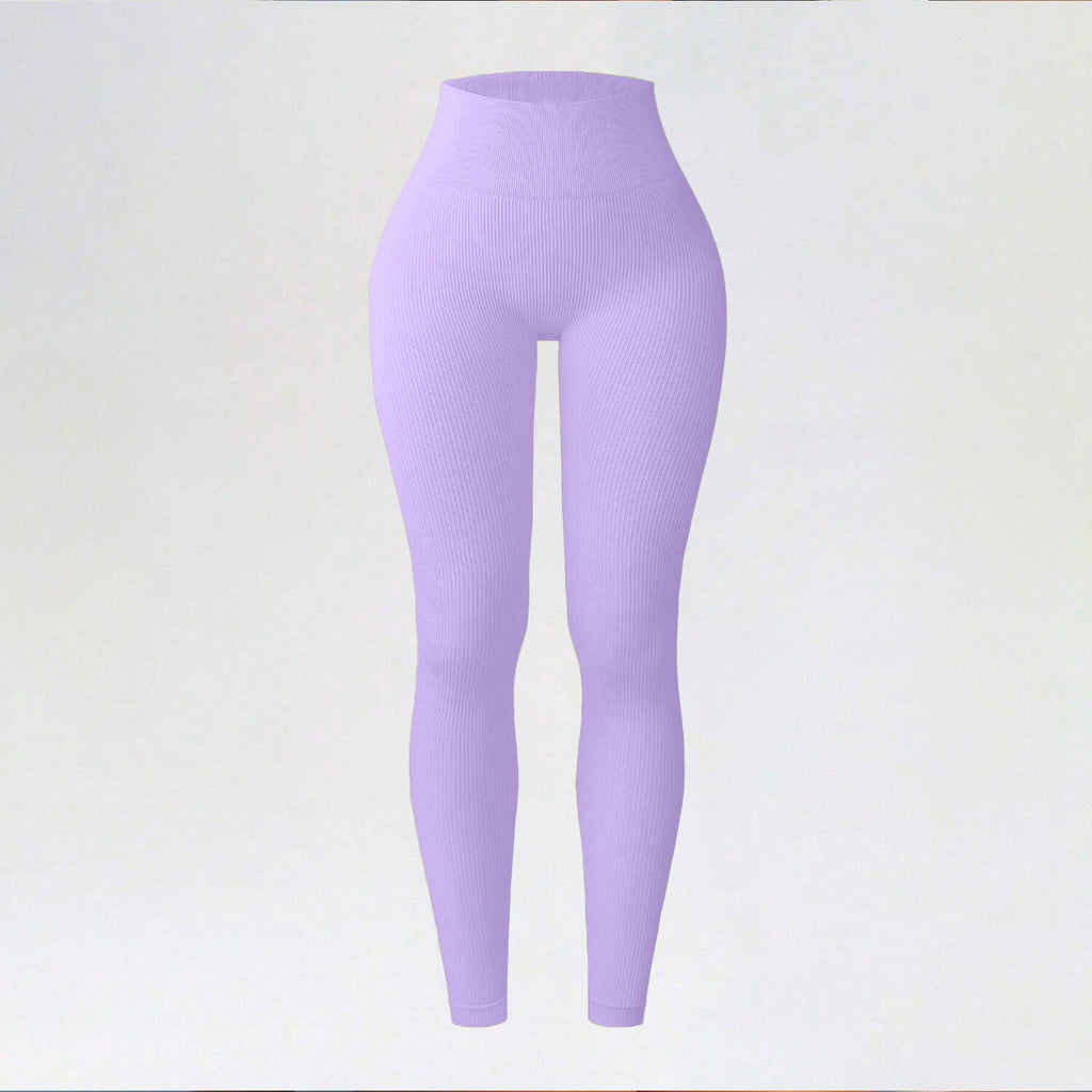 Ribbed Seamless Yoga Pants For Autumn And Winter, High-waisted Tight Sports Leggings, Yoga Apparel Leggings by Ricaloux