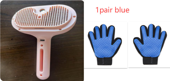 Pet Comb Self Cleaning Pets Hair Remover Brush For Dogs Grooming Tools Dematting Comb Built-in Mist Humidifier Pet Products by Ricaloux